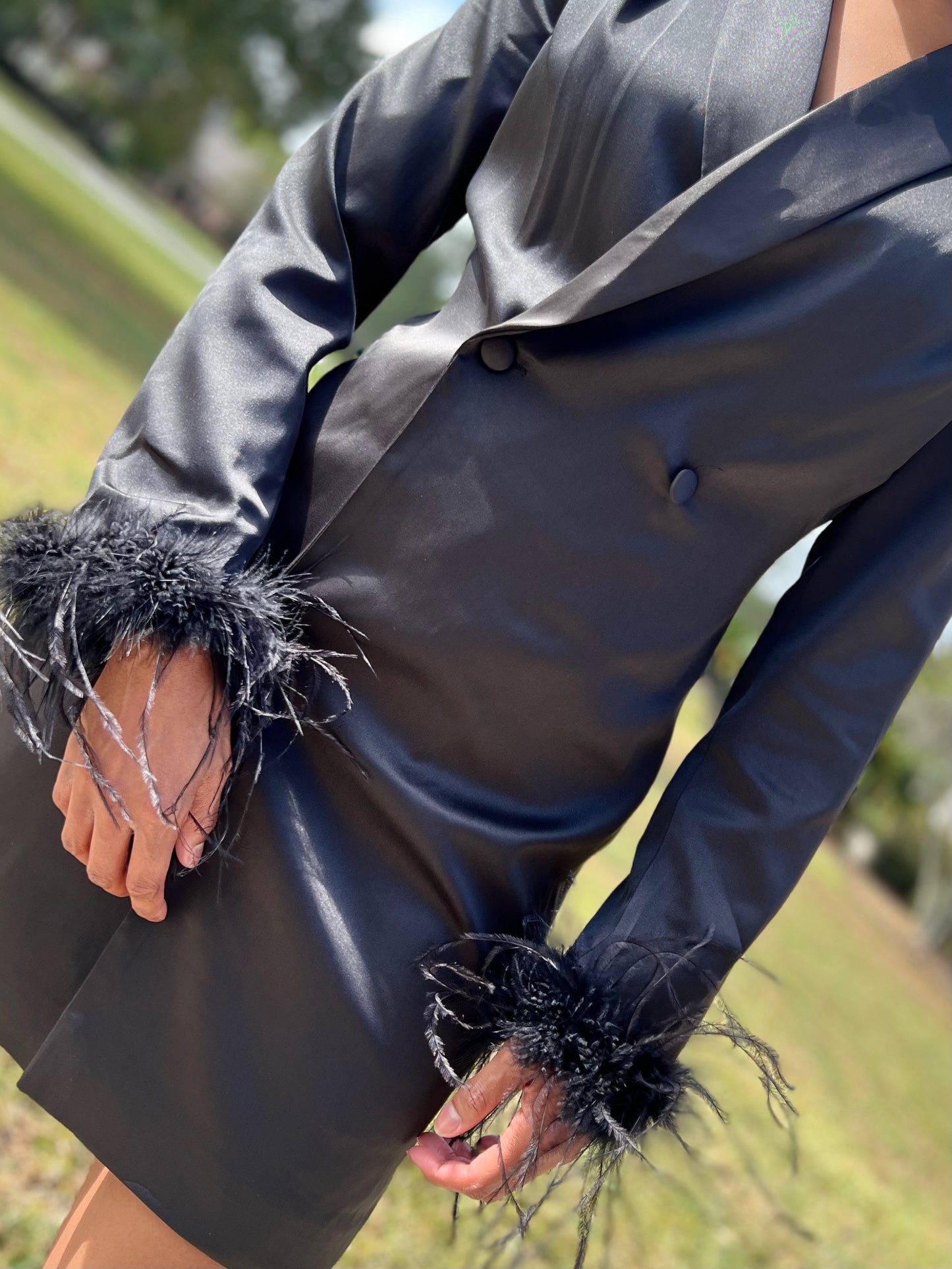 IJNWSA Feather Blazer Dress