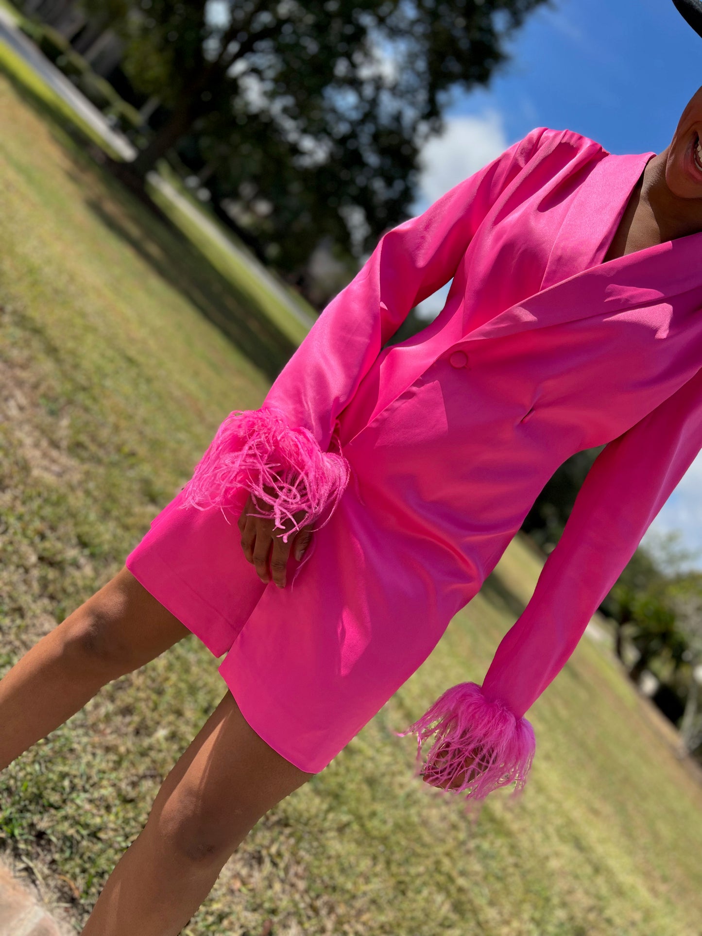 IJNWSA Feather Blazer Dress